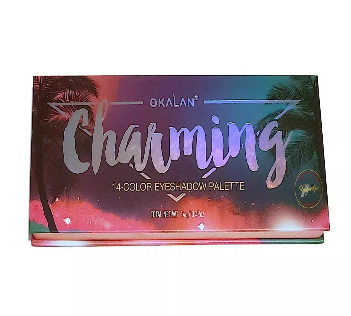 Okalan Charming Eyeshadow Palette with Palm Tree Art, 14 Shades