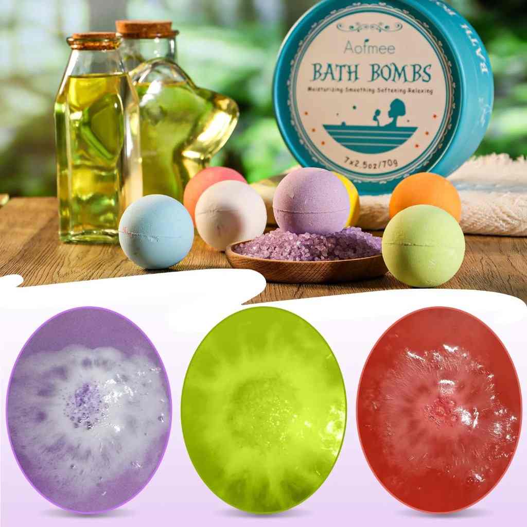 A vibrant set of bath bombs infused with essential oils and salts, offering moisturizing benefits and fizzing effects for relaxation.