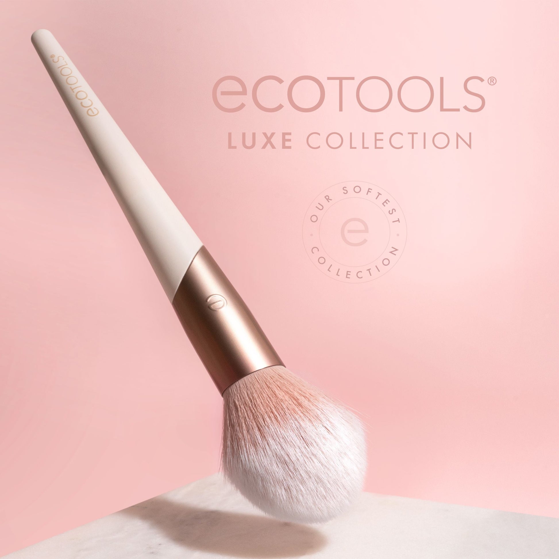 Luxe Natural Elegance Professional Face Makeup & Foundation Brush Set, for Face, Cheek, and Eye Makeup, 5 Piece Set