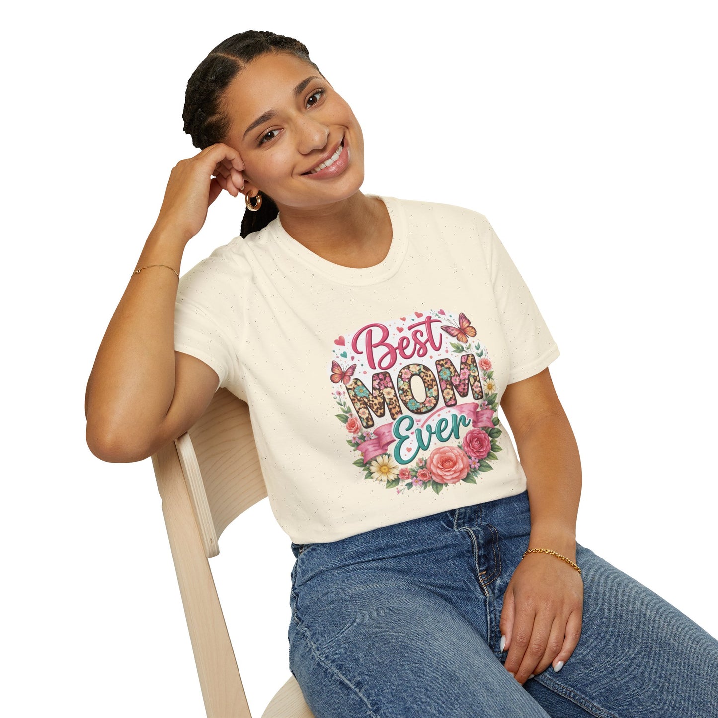 Woman modeling Best Mom Ever shirt casual lifestyle look