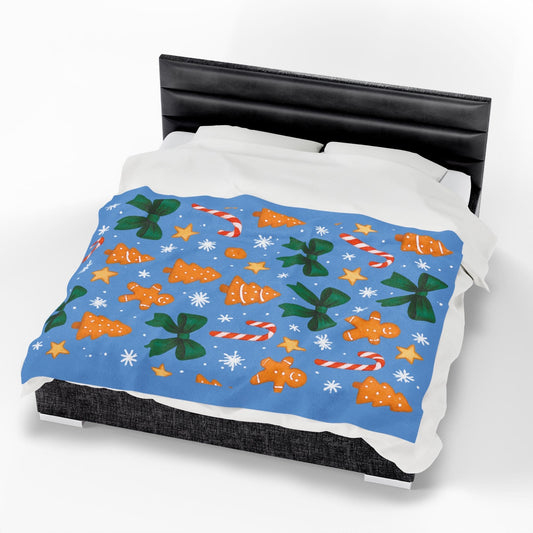 Cozy Christmas Velveteen Blanket – Soft Plush Holiday Throw